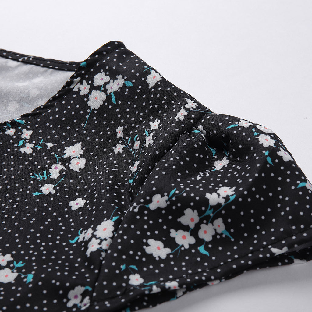 Floral Mini Dress With Short Sleeves For Summer Outfit