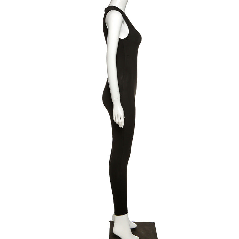 Slim Sleeveless Pencil Jumpsuit for Women Casual Fitness All Season Sporty Playsuit Activewear One Piece Clothing