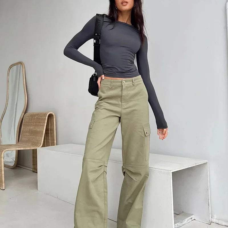 Women Casual Slim Fit Long Sleeve T-Shirts for Spring and Autumn Stylish Streetwear Tops