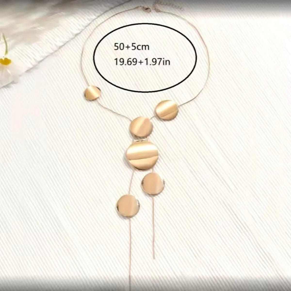 Large Round Pendant Long Necklace for Women - Stylish Collarbone Chain with Unique Personality