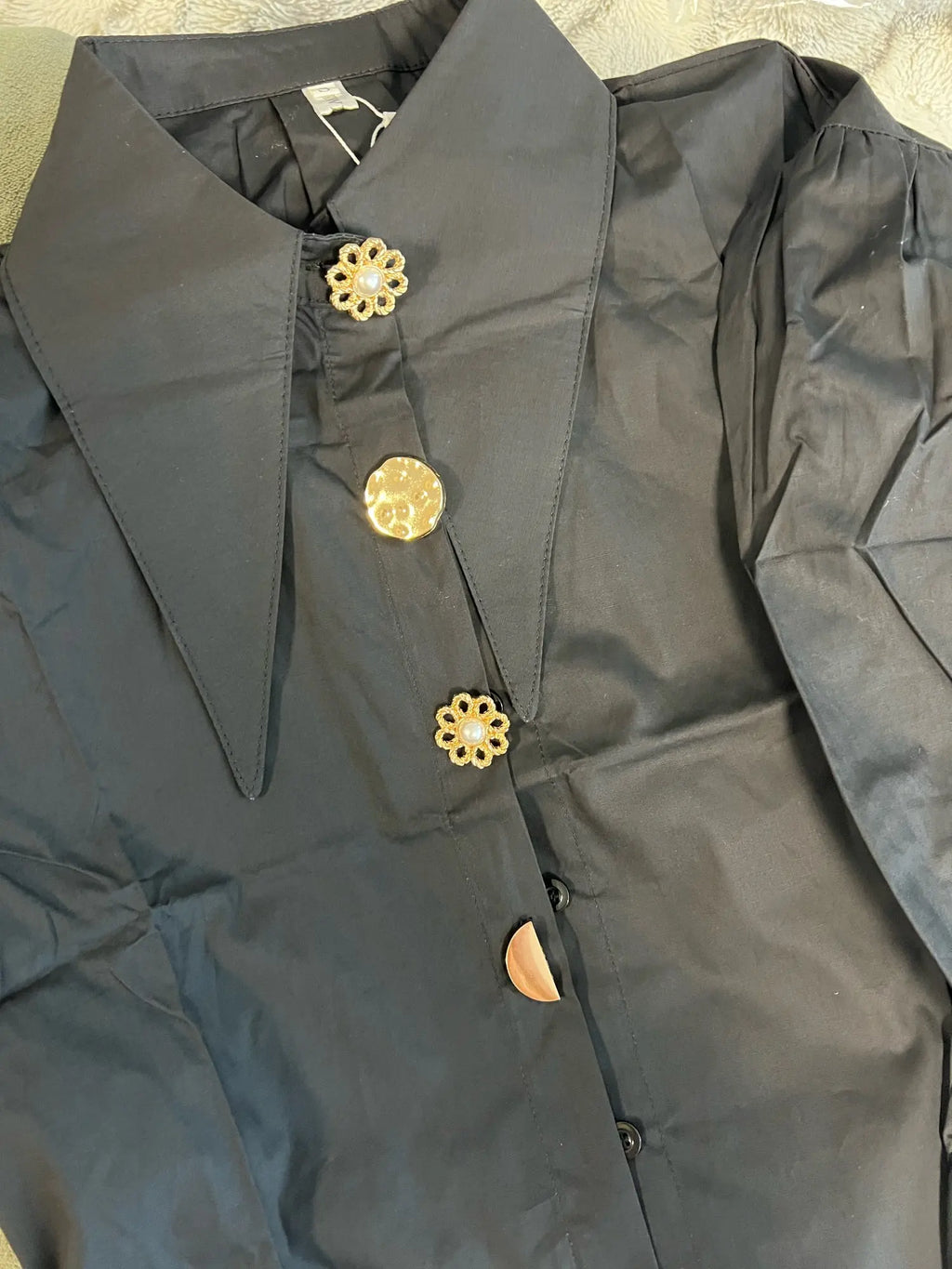 Spring Lapel Turn Down Collar Lantern Sleeve Casual Blouse Elegant Retro Loose Fit All-Match Women's Shirt