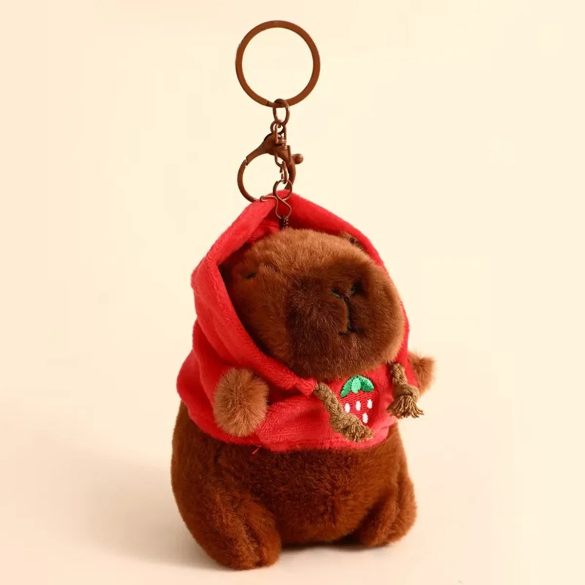 Cute Cartoon Capybara Plush Toy Keychain Pendant for Bags and Desktop Ornaments
