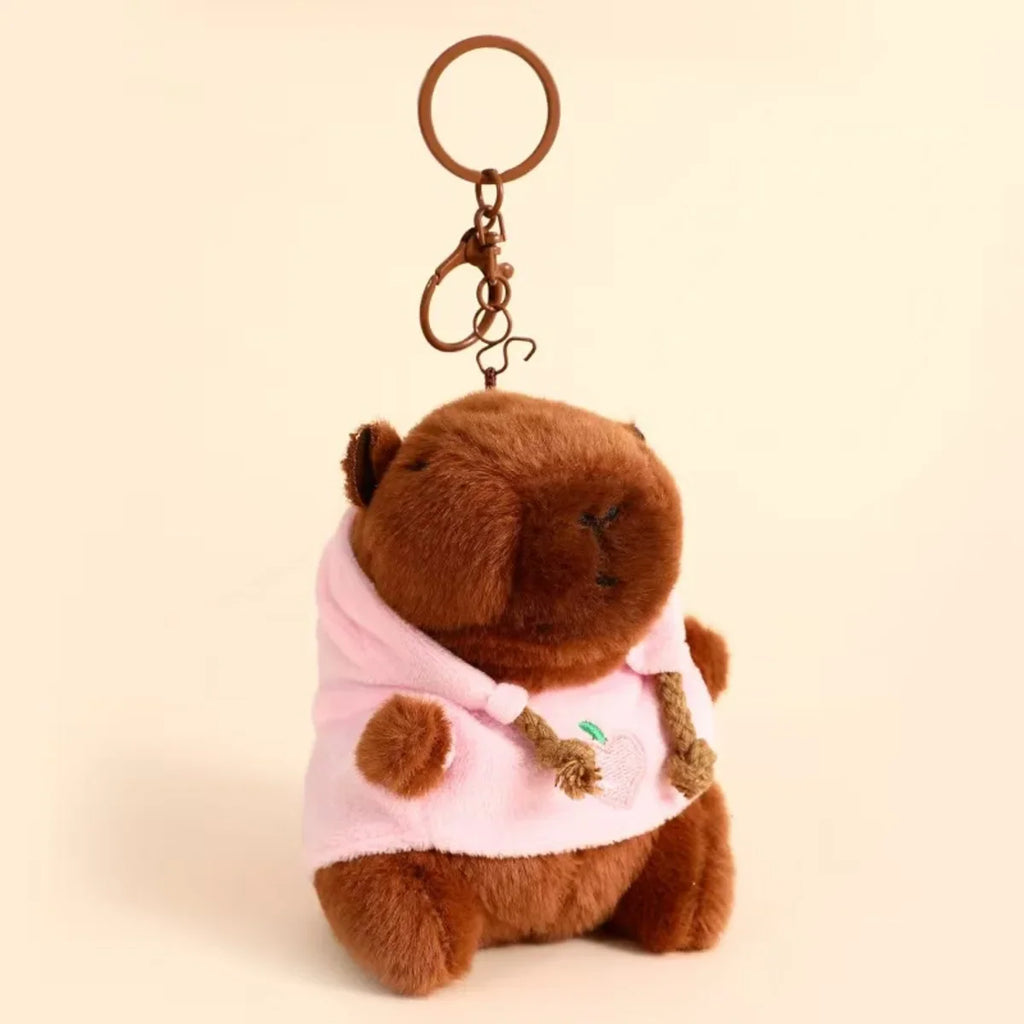 Cute Cartoon Capybara Plush Toy Keychain Pendant for Bags and Desktop Ornaments