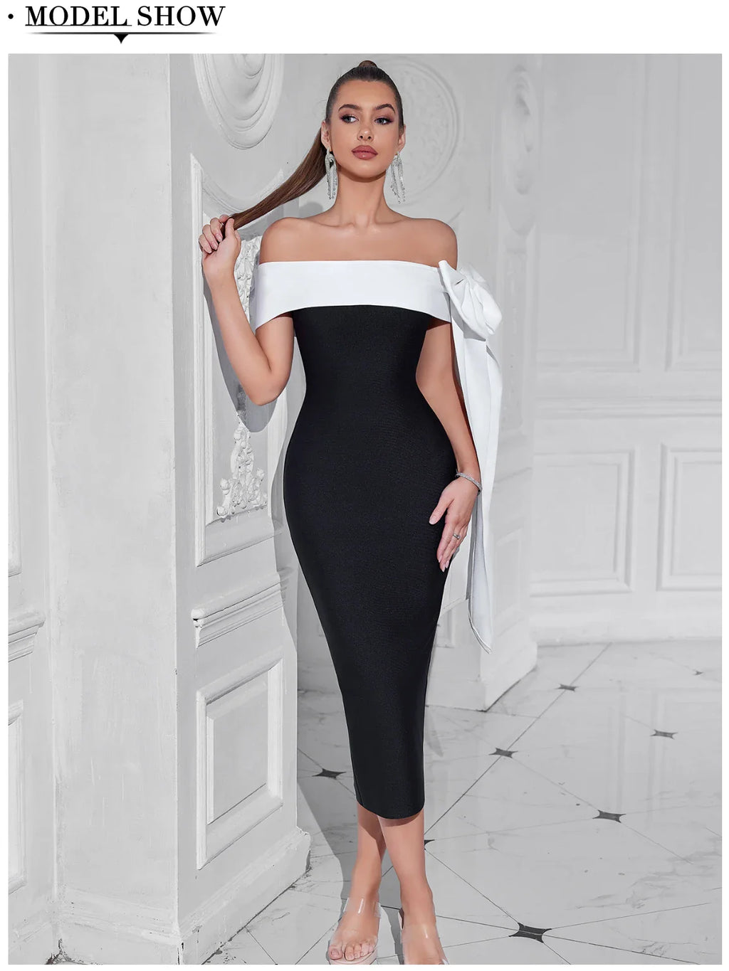 Adyce Off Shoulder Bandage Dress Evening Party Outfit