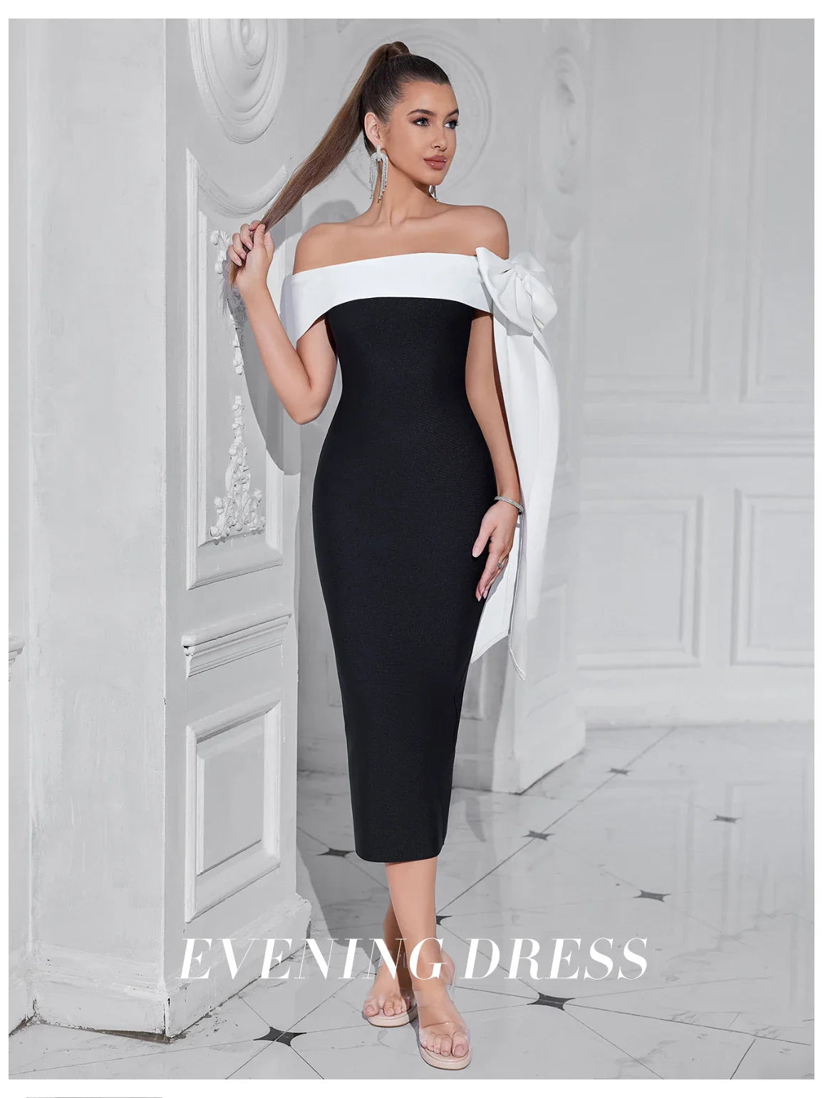 Adyce Off Shoulder Bandage Dress Evening Party Outfit
