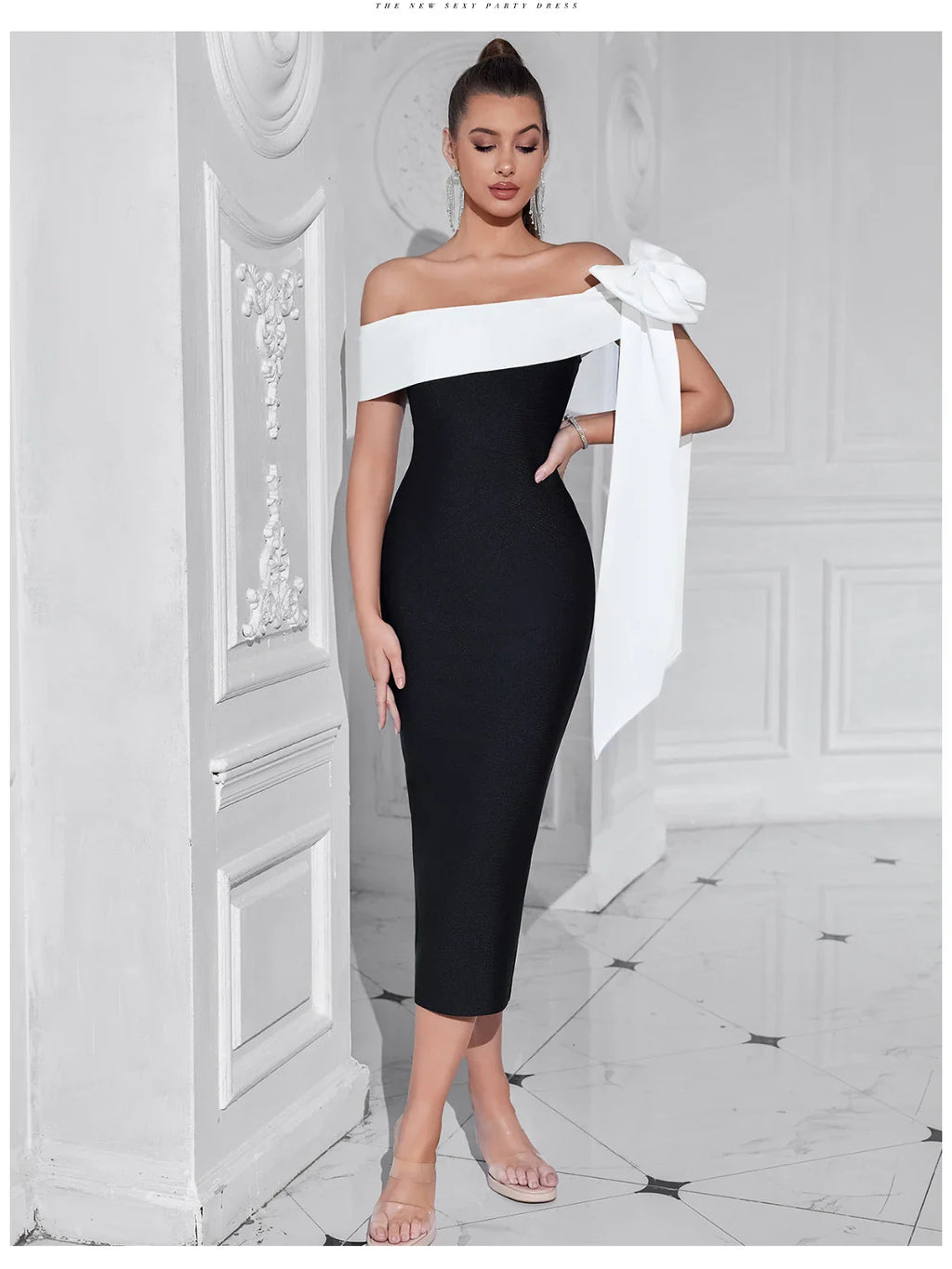 Adyce Off Shoulder Bandage Dress Evening Party Outfit