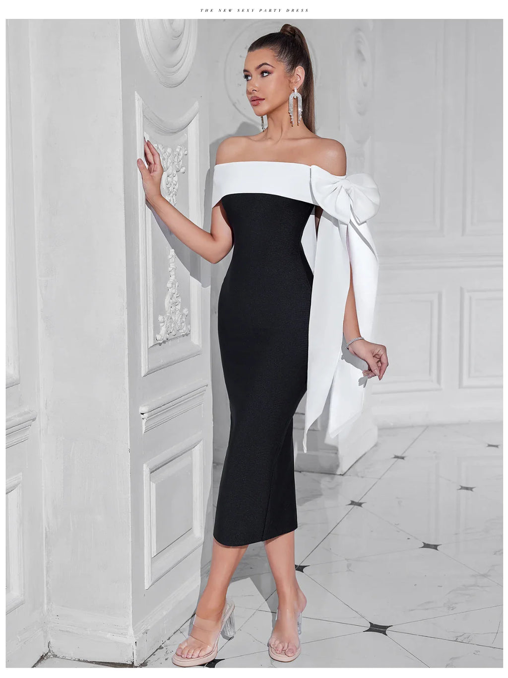 Adyce Off Shoulder Bandage Dress Evening Party Outfit