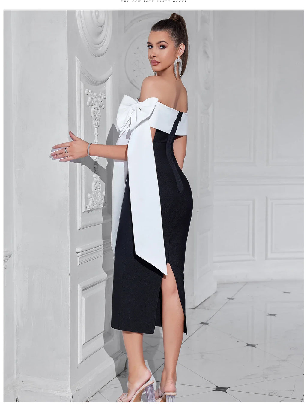 Adyce Off Shoulder Bandage Dress Evening Party Outfit