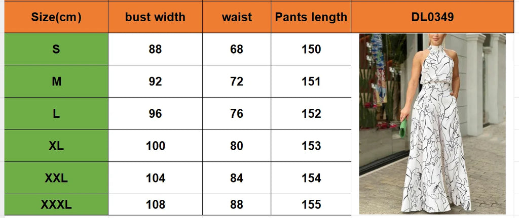 Summer Women's Sleeveless Geometric Print Jumpsuit with Cinched Waist Tie and Elegant Hanging Neck Design