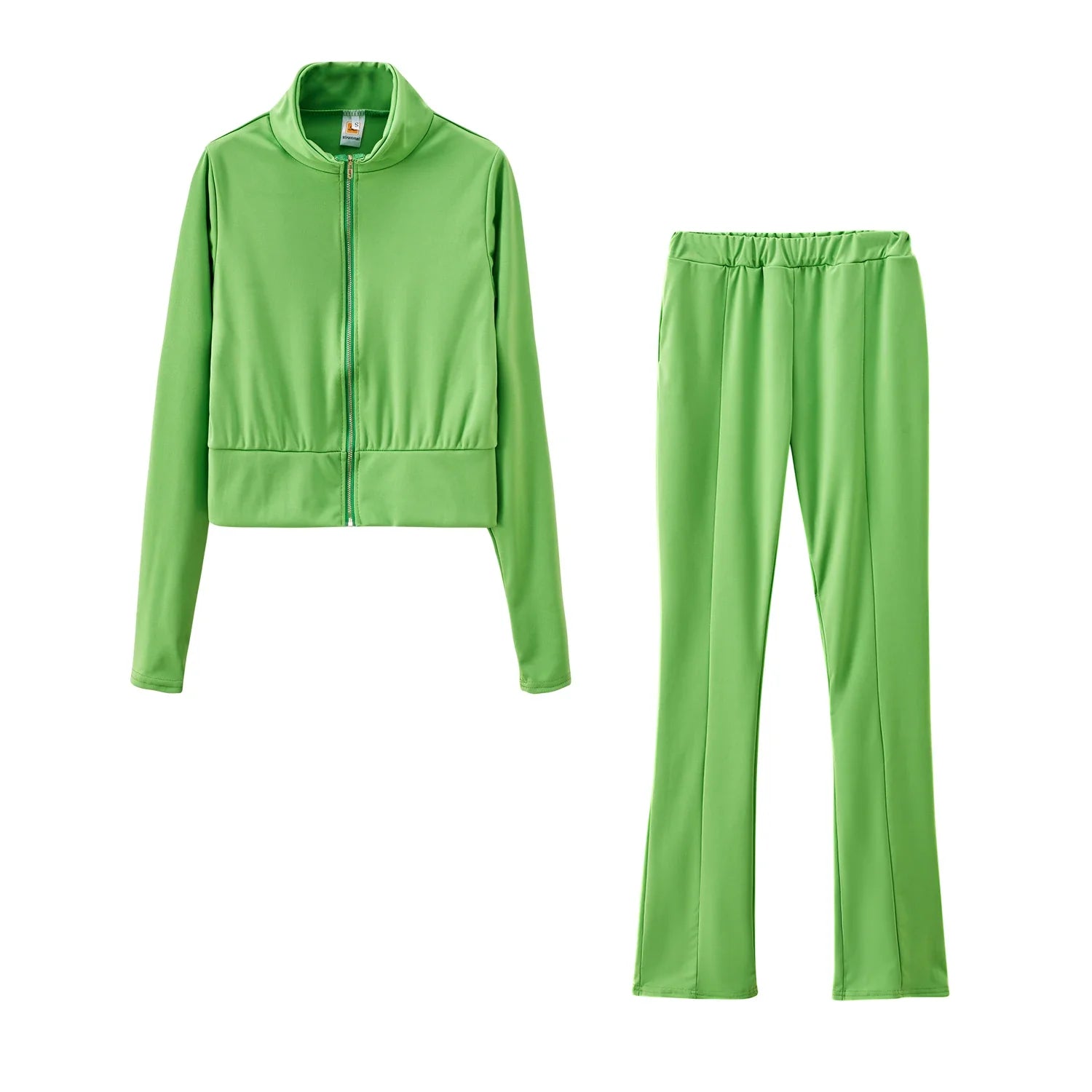 Casual Solid Color Two Piece Sports Set for Spring Fashion