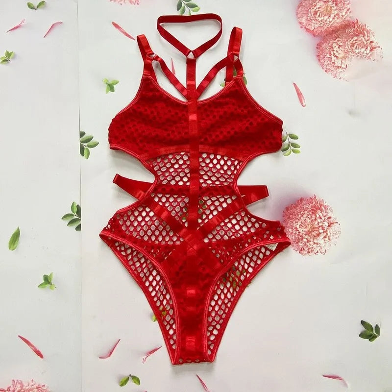 Y2K Punk Harajuku Sexy Dark Bodysuit Hollow Out See Through Jumpsuit Streetwear Nightclub Academia Emo Alt Romper