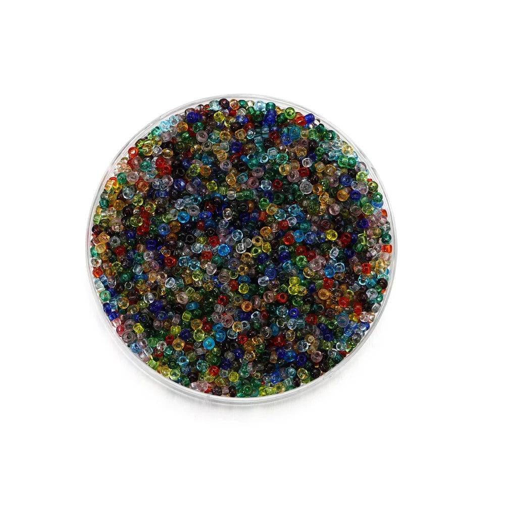2mm Transparent Color Czech Glass Seed Beads 1000 to 1800 Pcs Round Loose Beads for DIY Jewelry Making Bracelet and Earring Accessories
