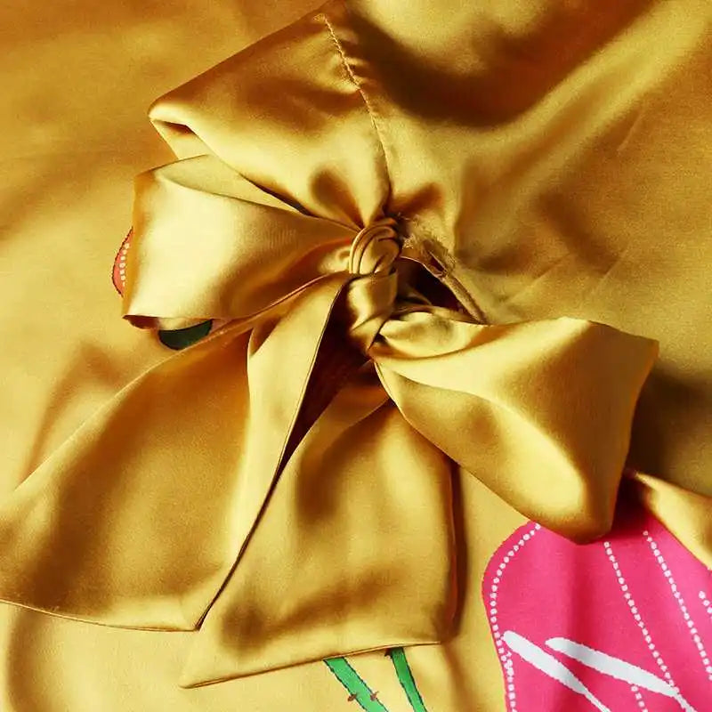 Floral Bohemian Maxi Dress Satin Silk Look Elegant Summer