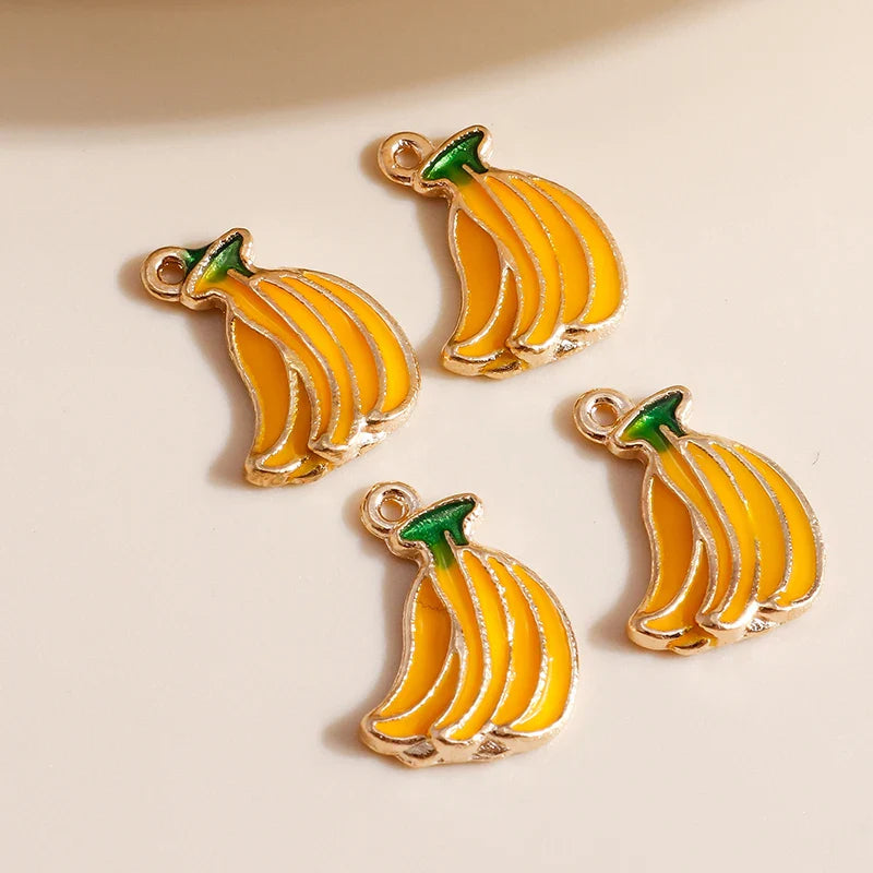 10pcs Mini Fruit Cherry Enamel Charms for DIY Jewelry Making Accessories