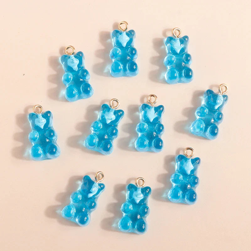 20 Pieces Gold Color Resin Bear Charms for Earrings and Necklace Jewelry Making Accessories