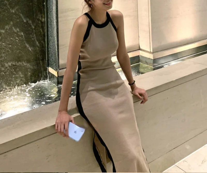 Womens Summer Bodycon Maxi Dress Sleeveless Bandage Knit