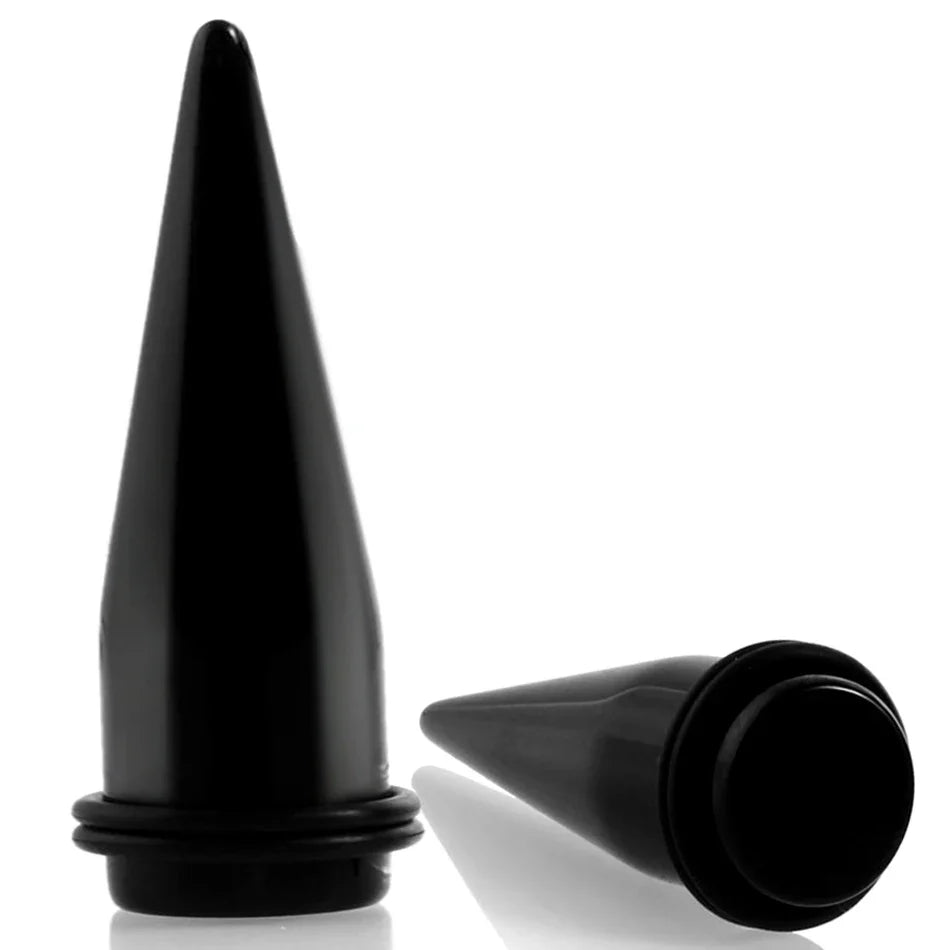 Black and White Acrylic Spiral Ear Stretcher Taper Piercing Expander Plugs 12mm to 24mm