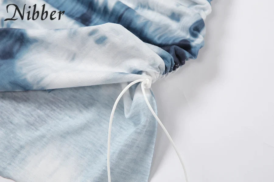 Tie Dye Summer Suspender Dress Sleeveless Low Waist