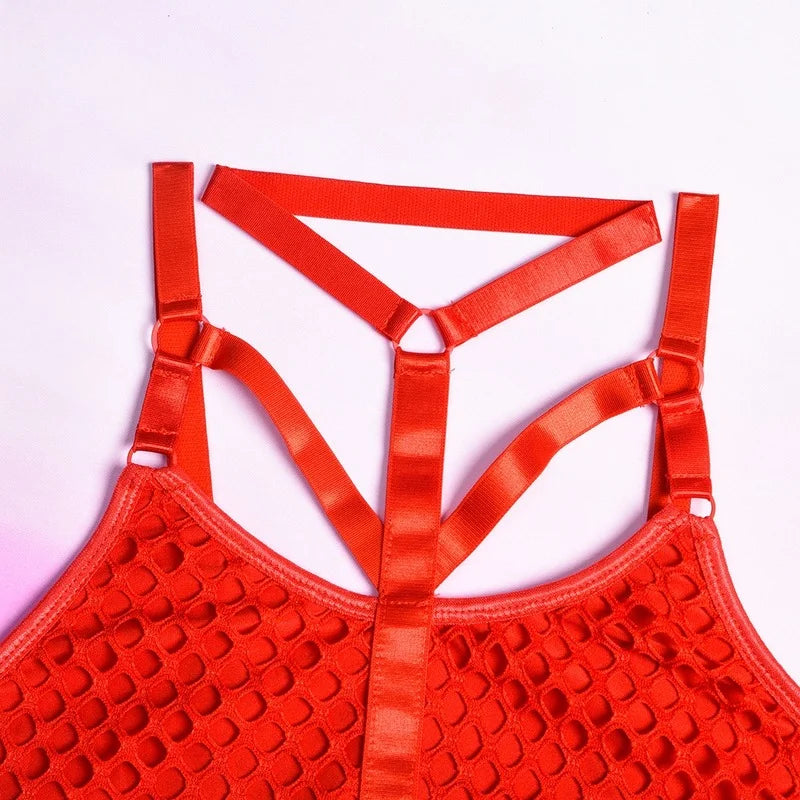 Y2K Punk Harajuku Sexy Dark Bodysuit Hollow Out See Through Jumpsuit Streetwear Nightclub Academia Emo Alt Romper