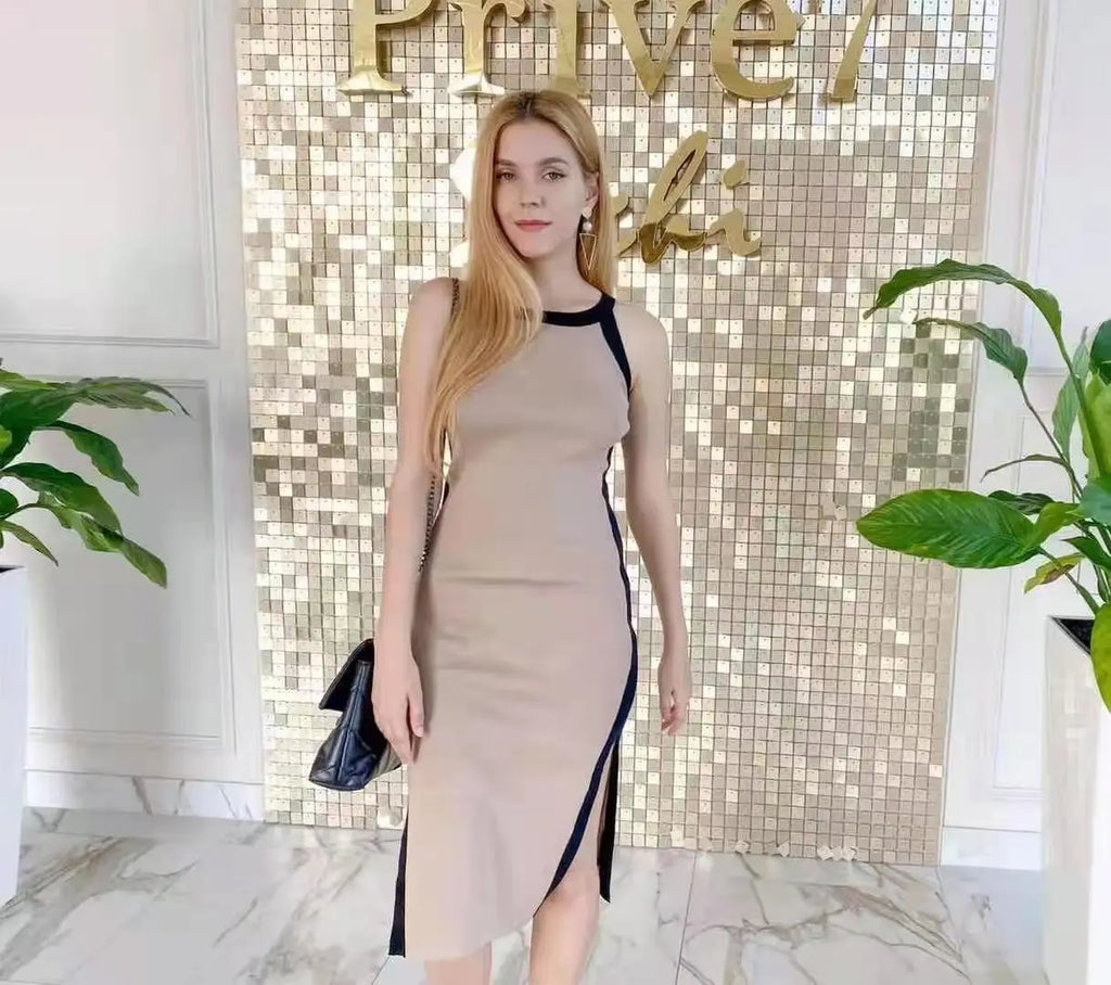 Womens Summer Bodycon Maxi Dress Sleeveless Bandage Knit