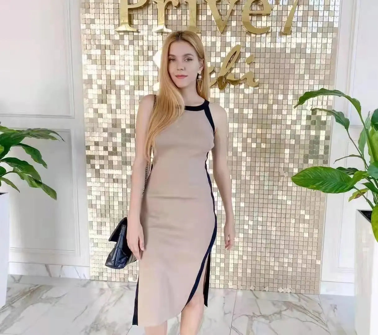 Womens Summer Bodycon Maxi Dress Sleeveless Bandage Knit