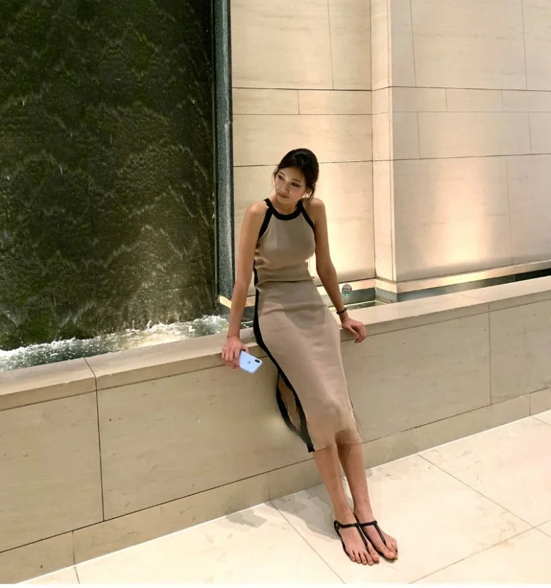 Womens Summer Bodycon Maxi Dress Sleeveless Bandage Knit