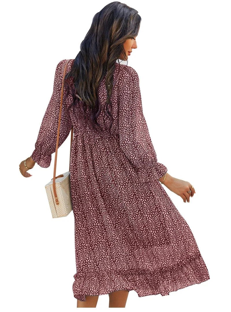 Floral Chiffon Maxi Dress With V Neck And Butterfly Sleeves