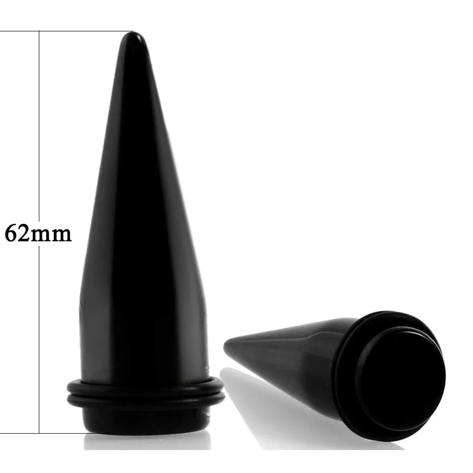 Black and White Acrylic Spiral Ear Stretcher Taper Piercing Expander Plugs 12mm to 24mm