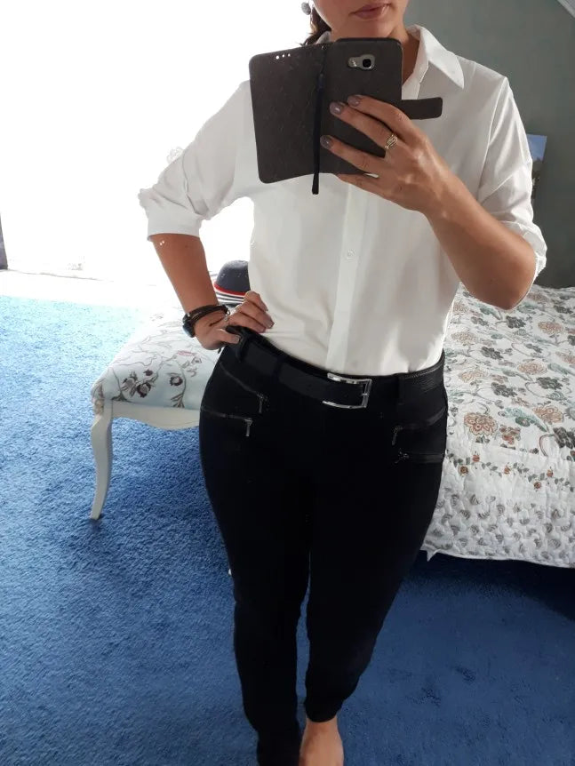 Sexy Hollow Out Lace Cotton Blouse for Women Elegant Backless Shirt Stylish Office Lady Top