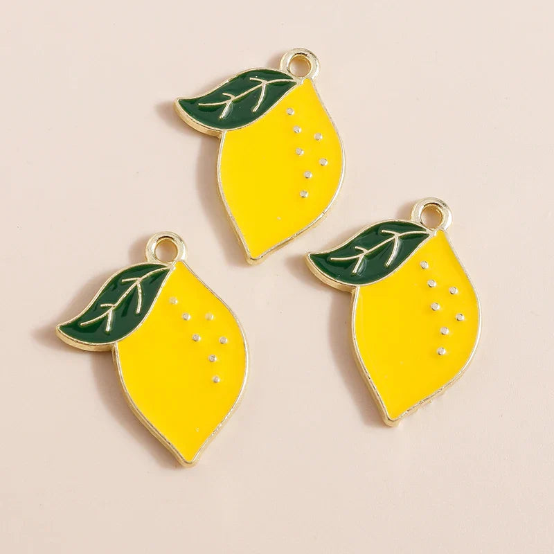 10pcs Mini Fruit Cherry Enamel Charms for DIY Jewelry Making Accessories