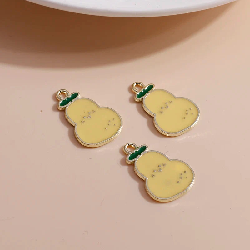 10pcs Mini Fruit Cherry Enamel Charms for DIY Jewelry Making Accessories