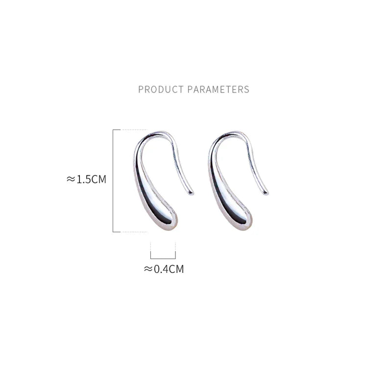 925 Sterling Silver Water Drop Earrings for Women Simple Retro Jewelry Ideal for Parties and Birthday Gifts
