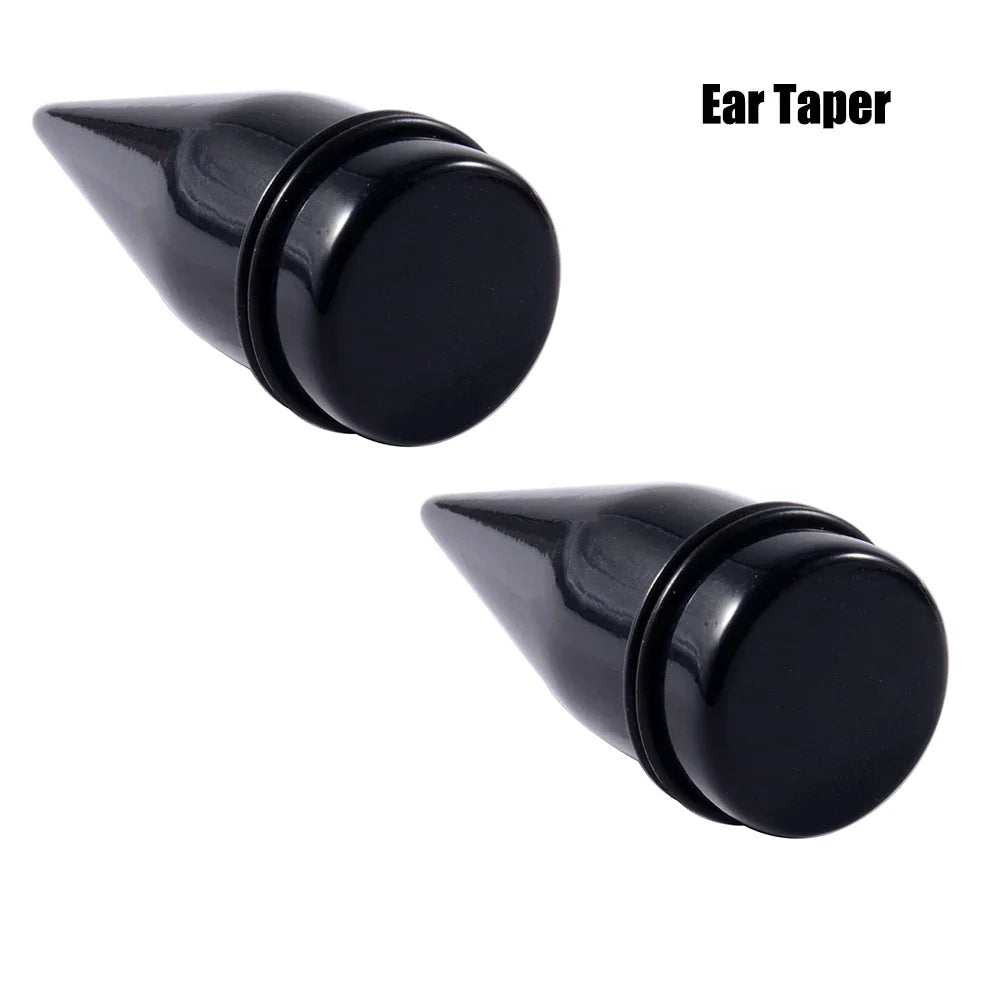 Black and White Acrylic Spiral Ear Stretcher Taper Piercing Expander Plugs 12mm to 24mm