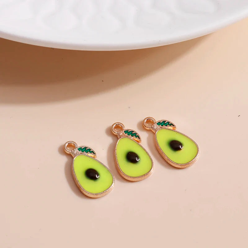 10pcs Mini Fruit Cherry Enamel Charms for DIY Jewelry Making Accessories