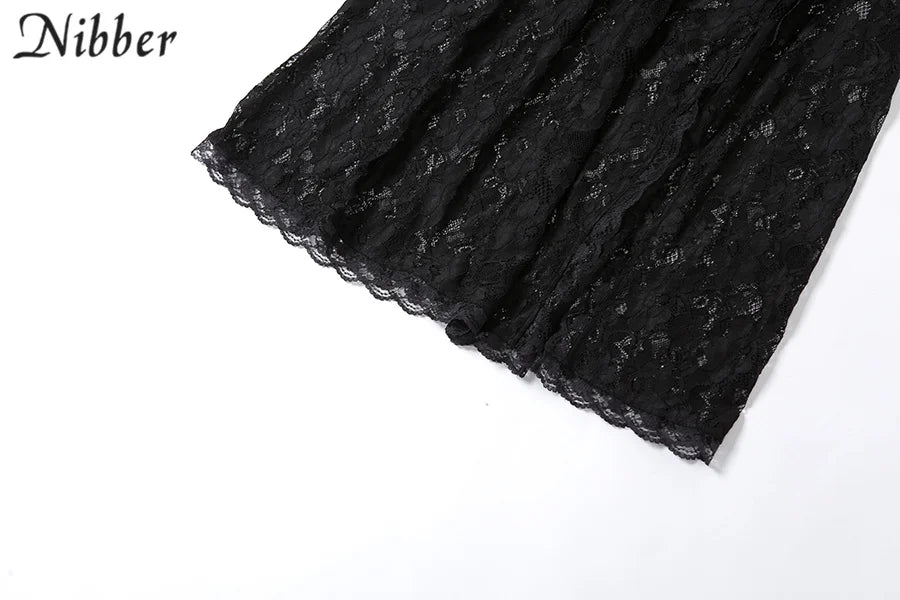 Sexy Hollow Lace Bodycon Long Dress For Women See Through