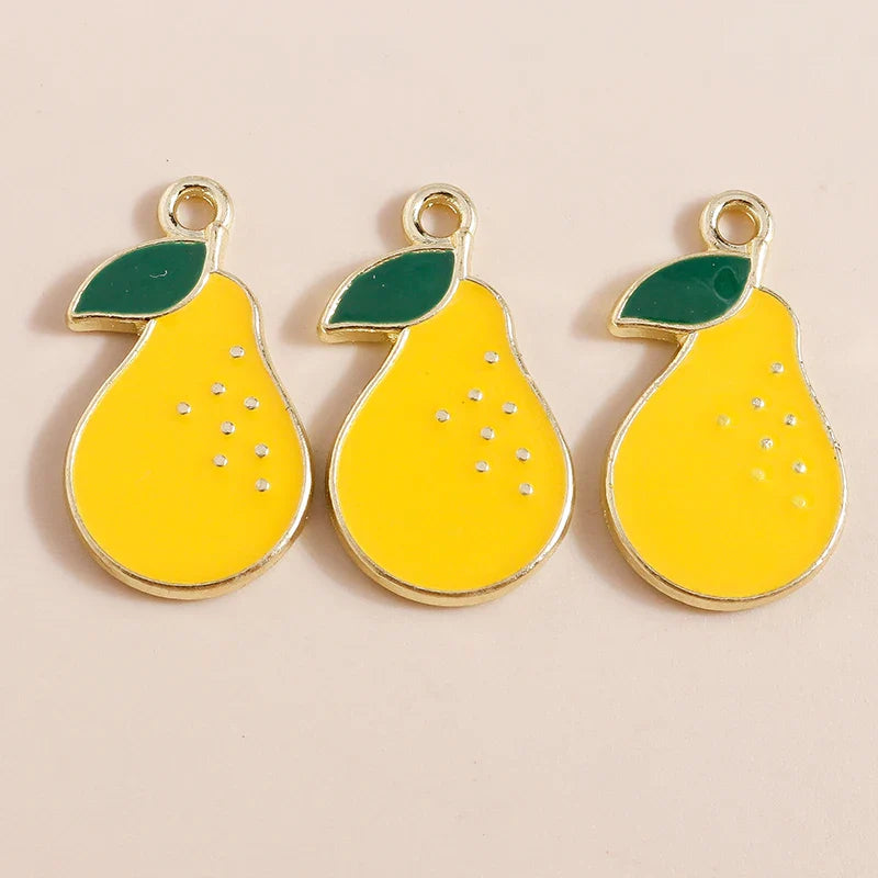 10pcs Mini Fruit Cherry Enamel Charms for DIY Jewelry Making Accessories