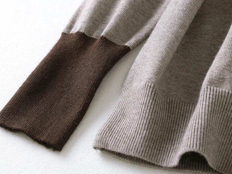 Knitted Sweater Suit Set for Women with Long Sleeve Pullover and Wide Leg Pants for Autumn and Winter Warmth