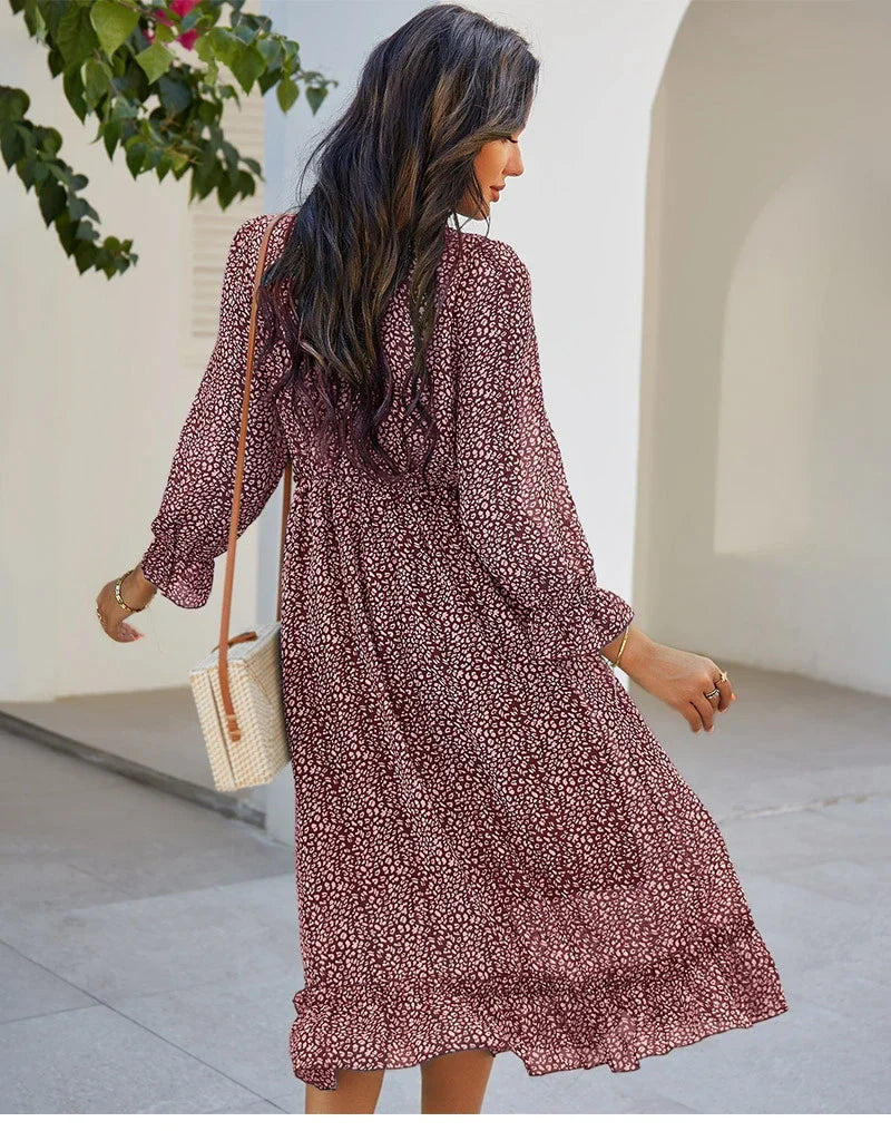 Floral Chiffon Maxi Dress With V Neck And Butterfly Sleeves