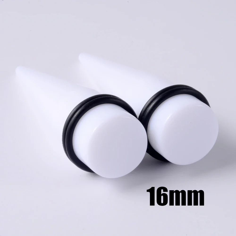 Black and White Acrylic Spiral Ear Stretcher Taper Piercing Expander Plugs 12mm to 24mm