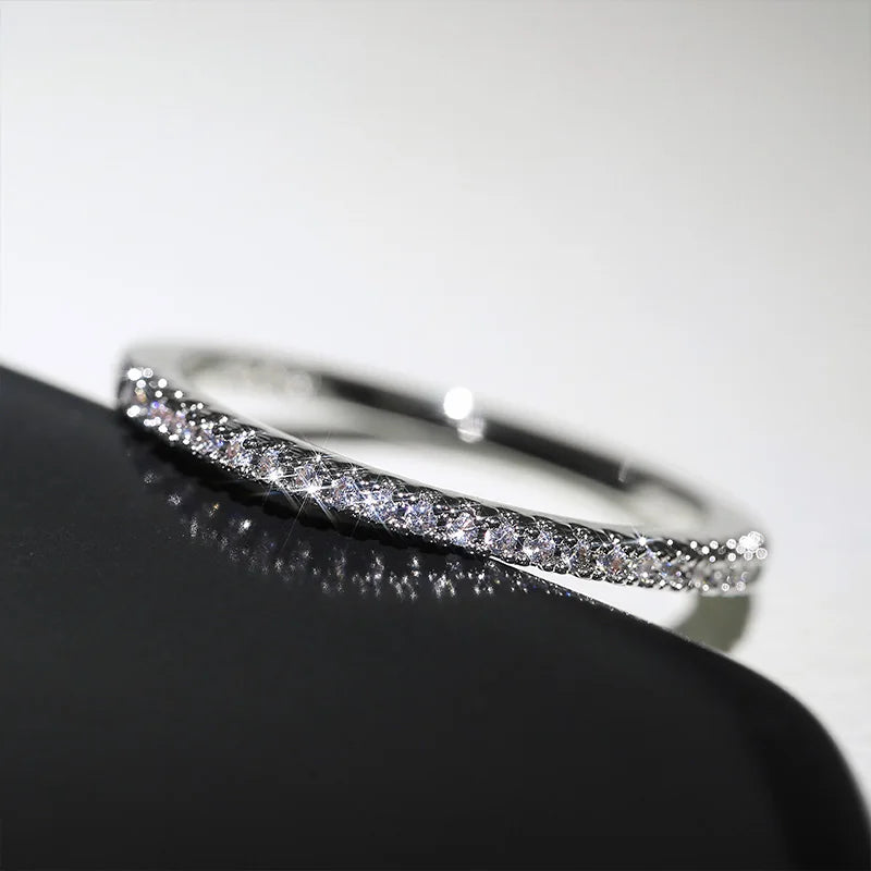 Minimalist Thin Rings for Women with Brilliant Cubic Zirconia Versatile Finger Jewelry