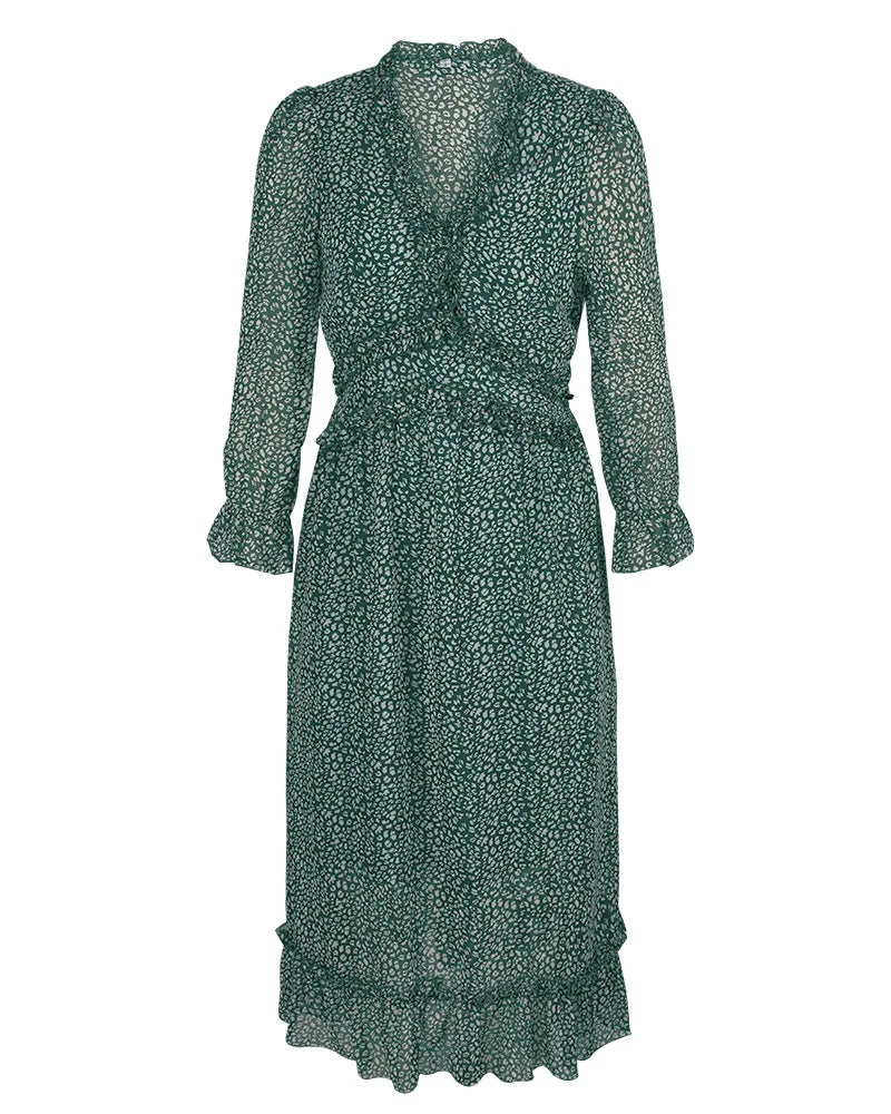 Floral Chiffon Maxi Dress With V Neck And Butterfly Sleeves