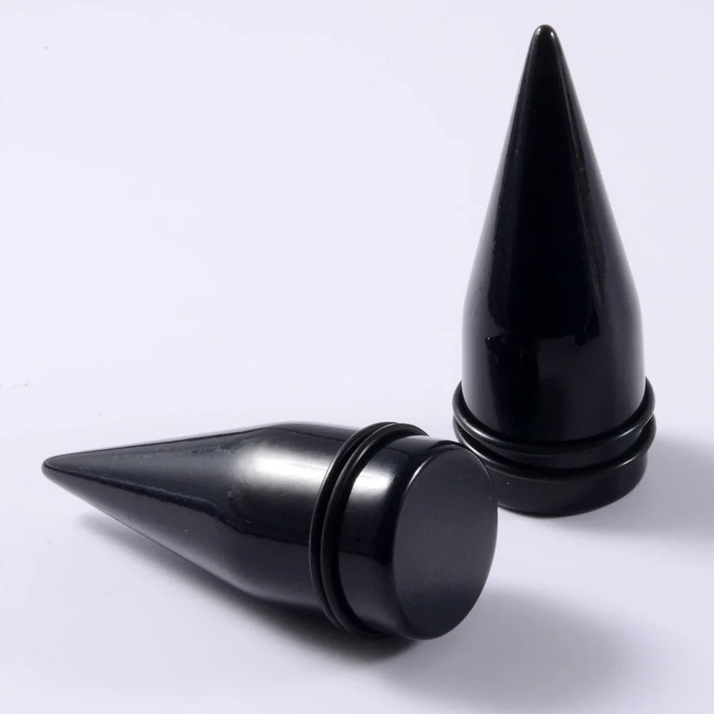 Black and White Acrylic Spiral Ear Stretcher Taper Piercing Expander Plugs 12mm to 24mm