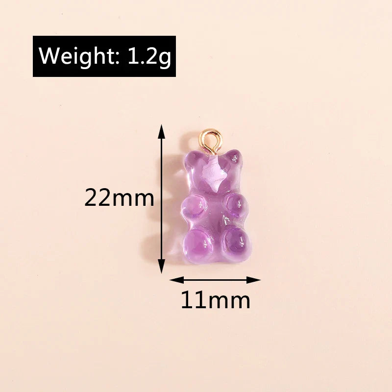 20 Pieces Gold Color Resin Bear Charms for Earrings and Necklace Jewelry Making Accessories