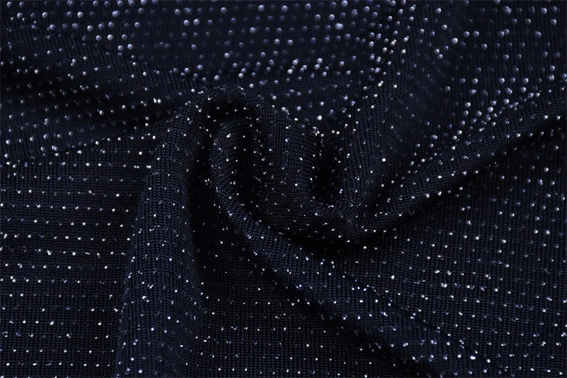 Shiny Long Sleeve High Waist Bodycon Midi Dress Party