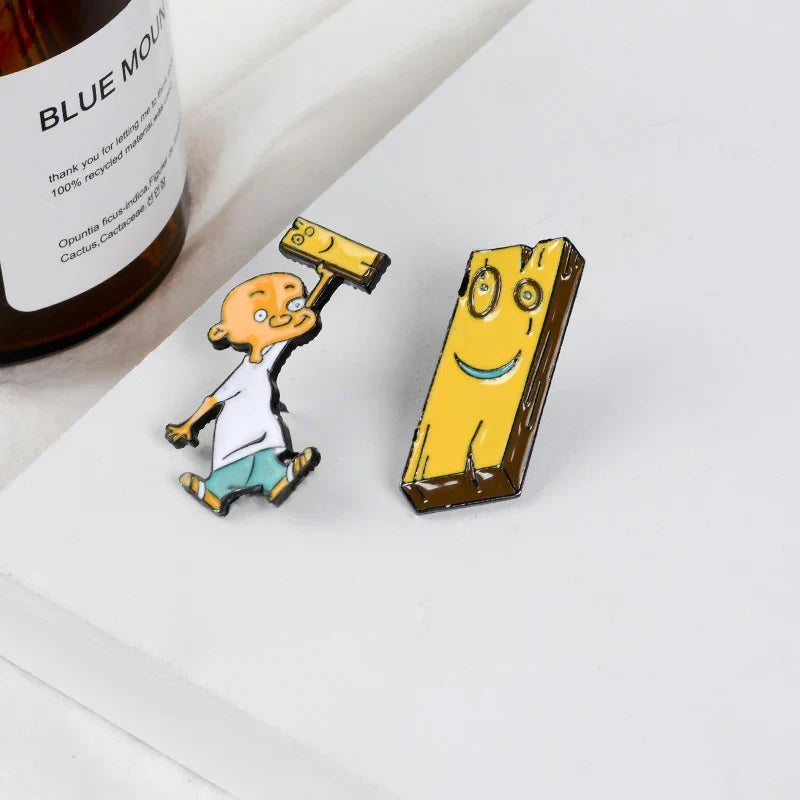 Anime Enamel Pin Jonny and Plank Badge Brooch Cute Cartoon Jewelry Gift for Friends