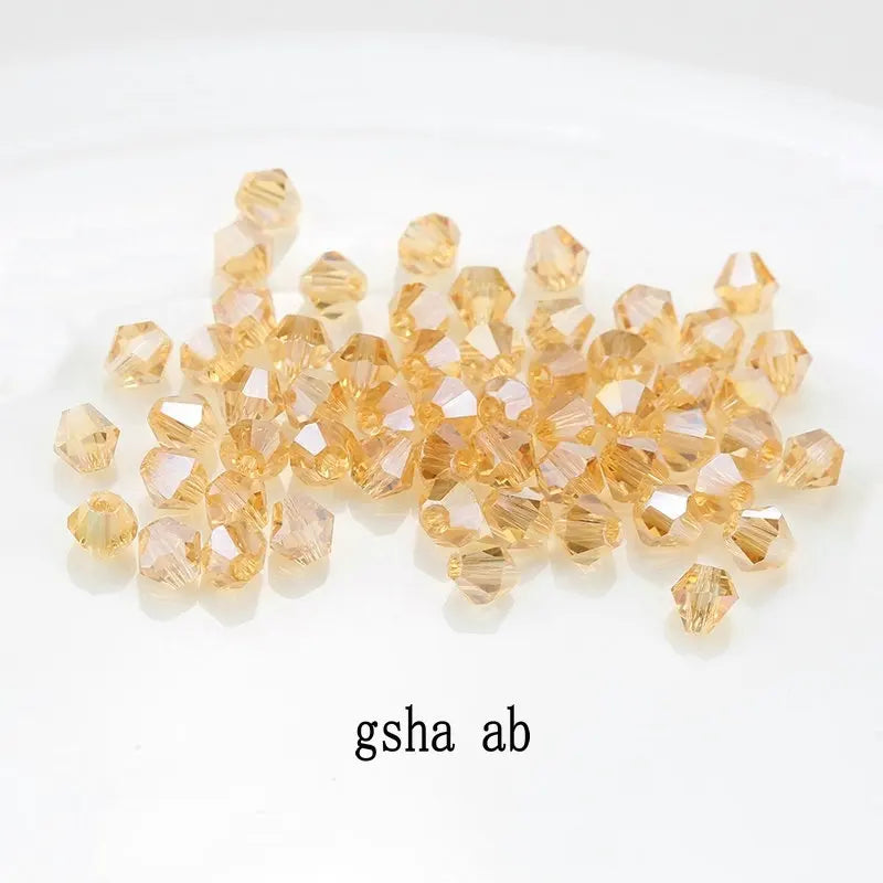 4mm Shiny Crystal Bicone Beads Loose Spacer Beads for DIY Jewelry Making 200pcs