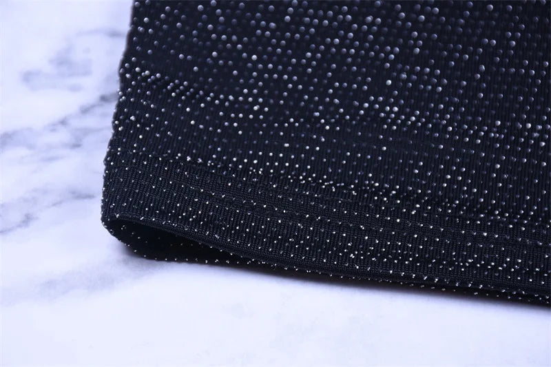 Shiny Long Sleeve High Waist Bodycon Midi Dress Party