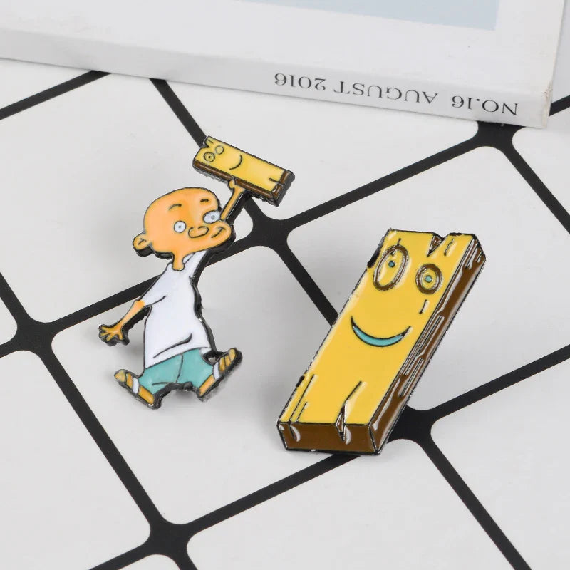 Anime Enamel Pin Jonny and Plank Badge Brooch Cute Cartoon Jewelry Gift for Friends