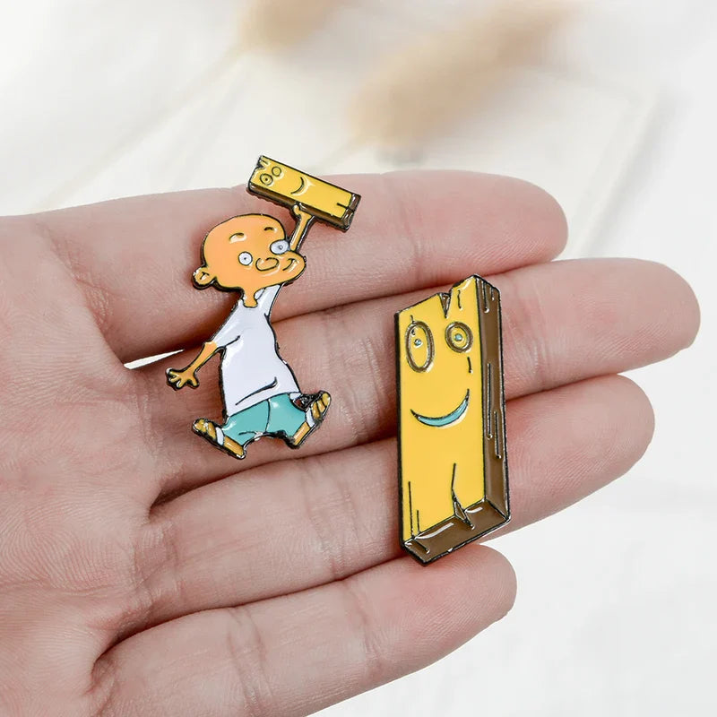 Anime Enamel Pin Jonny and Plank Badge Brooch Cute Cartoon Jewelry Gift for Friends