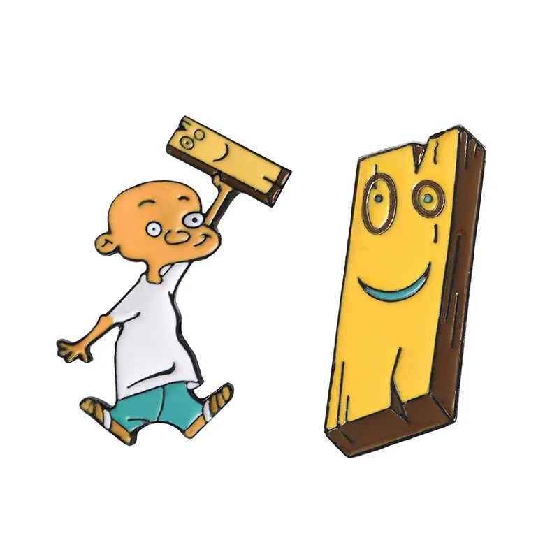 Anime Enamel Pin Jonny and Plank Badge Brooch Cute Cartoon Jewelry Gift for Friends